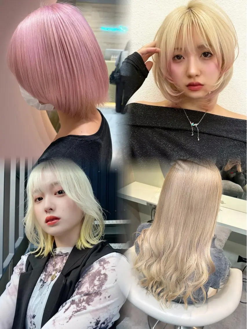 ロング カラー パーマ ヘアアレンジ メンズ カット ヘアカラー トリートメント ヘアセット ダブルカラー/ベー ジュ/レイヤー/ハルのヘアスタイル