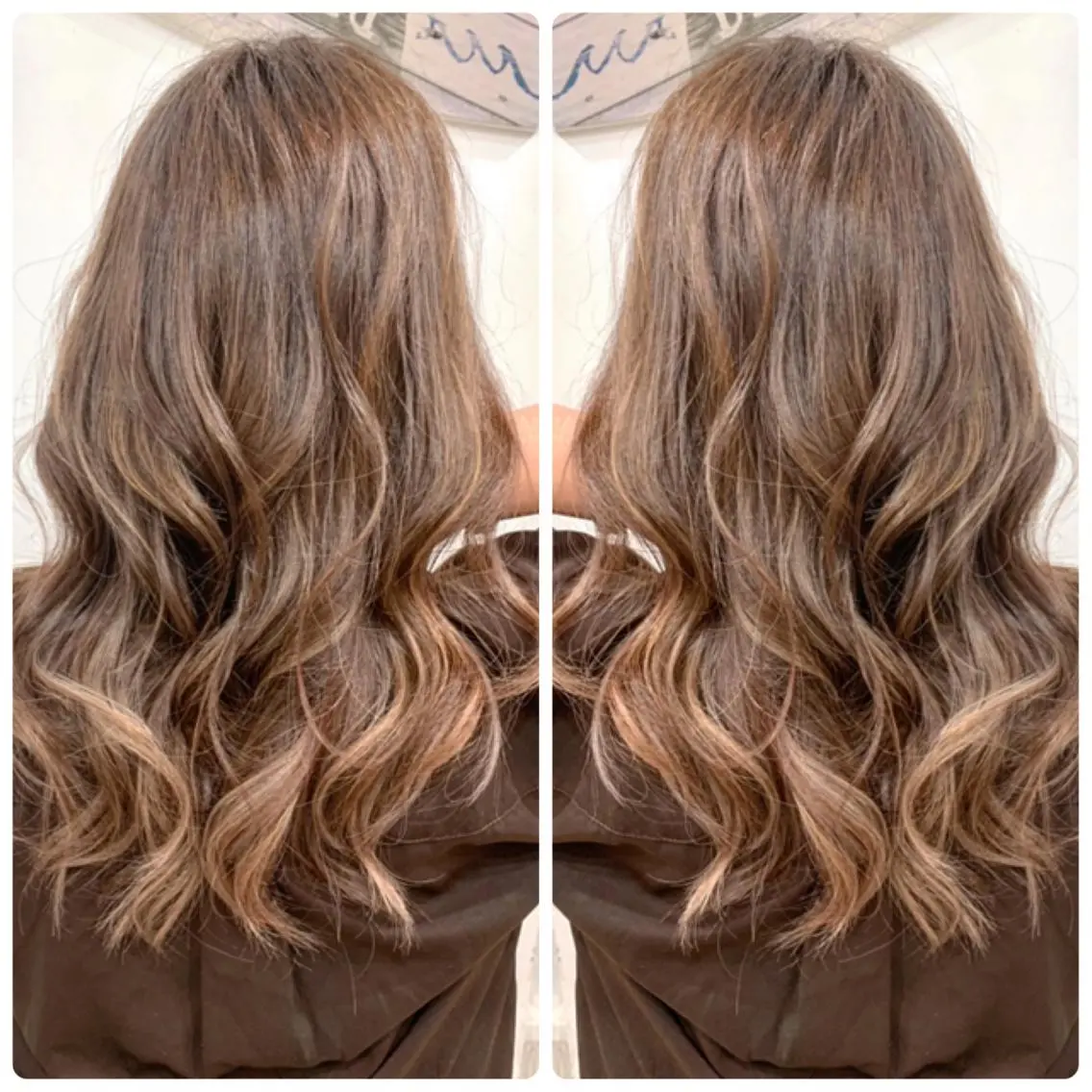 セミロング パーマ アッシュ ボブ ハイライト レイヤーカット カット ヘアカラー トリートメント 京都大人女性ショート 徒歩1分/秋山のヘアスタイル