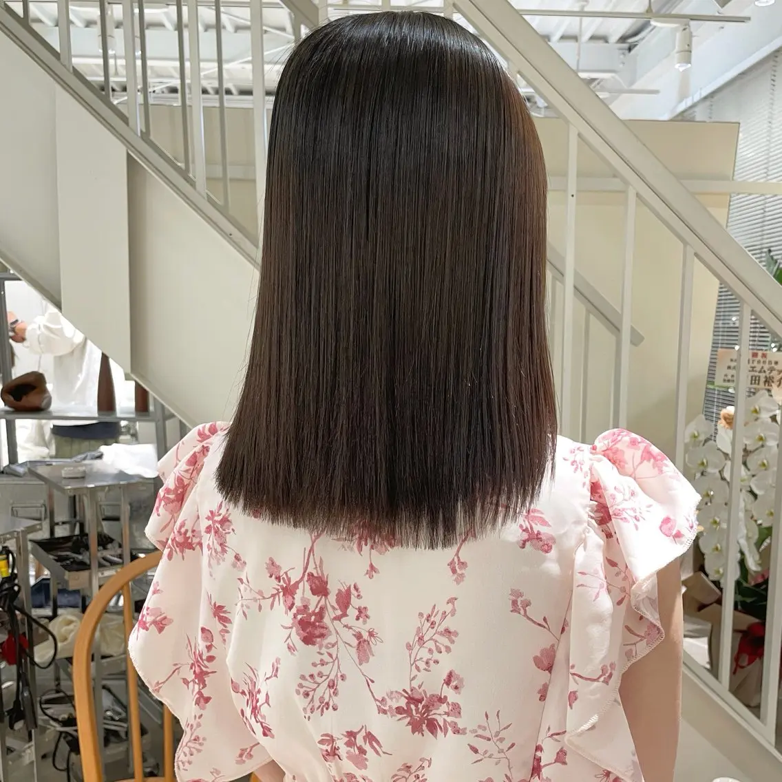 ミディアム 縮毛矯正 安西 香利奈のヘアスタイル