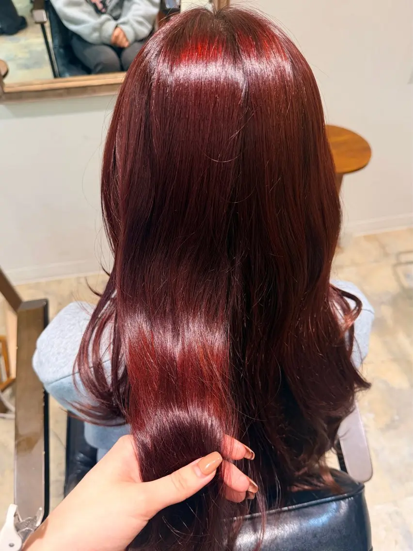 ロング 🎀ブリーチなしカラ ー🎀韓国ヘアのヘアスタイル