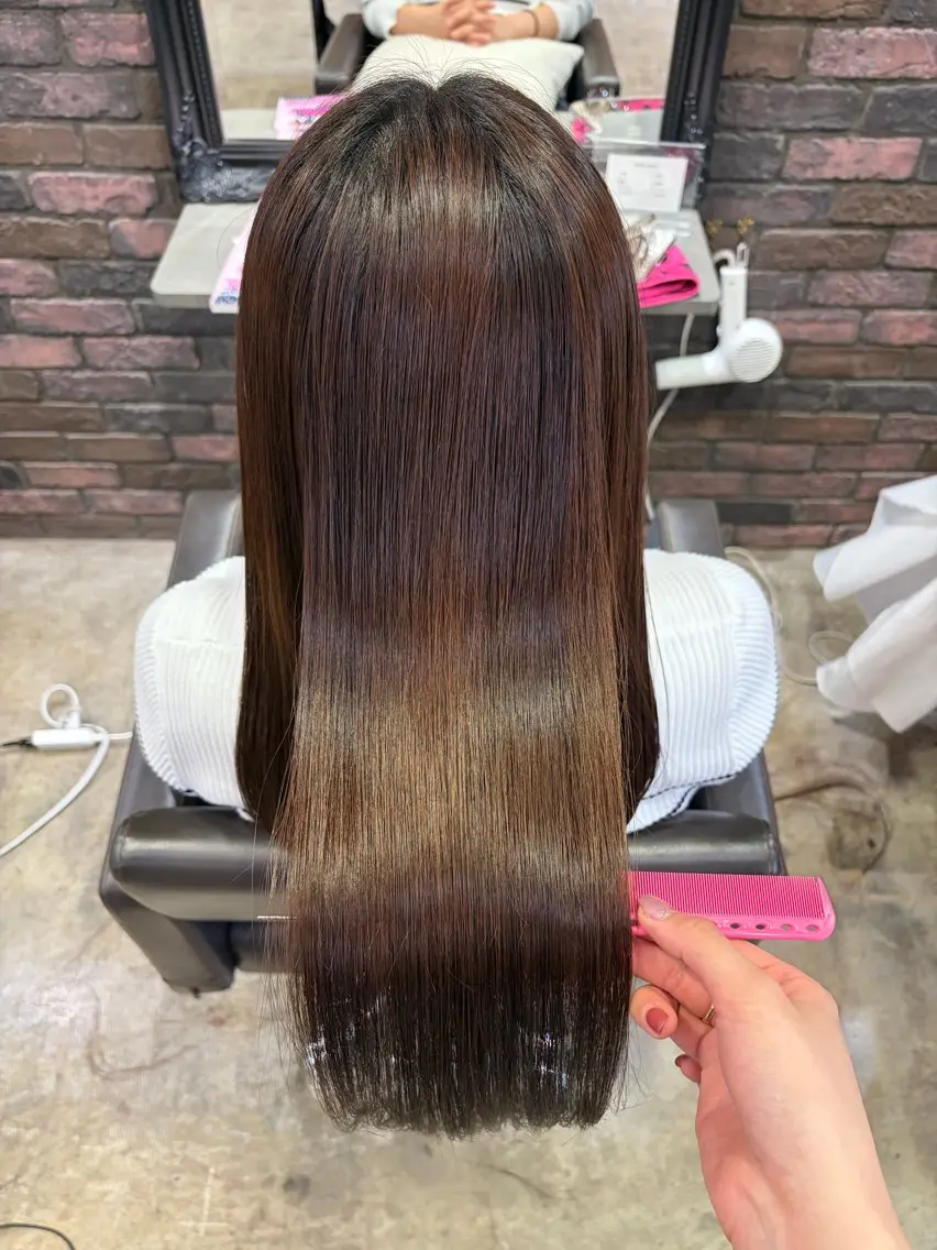 ロング パーマ カット 縮毛矯正 トリートメント 髪質改善特化🥣🫧 天神美容室のヘアスタイル
