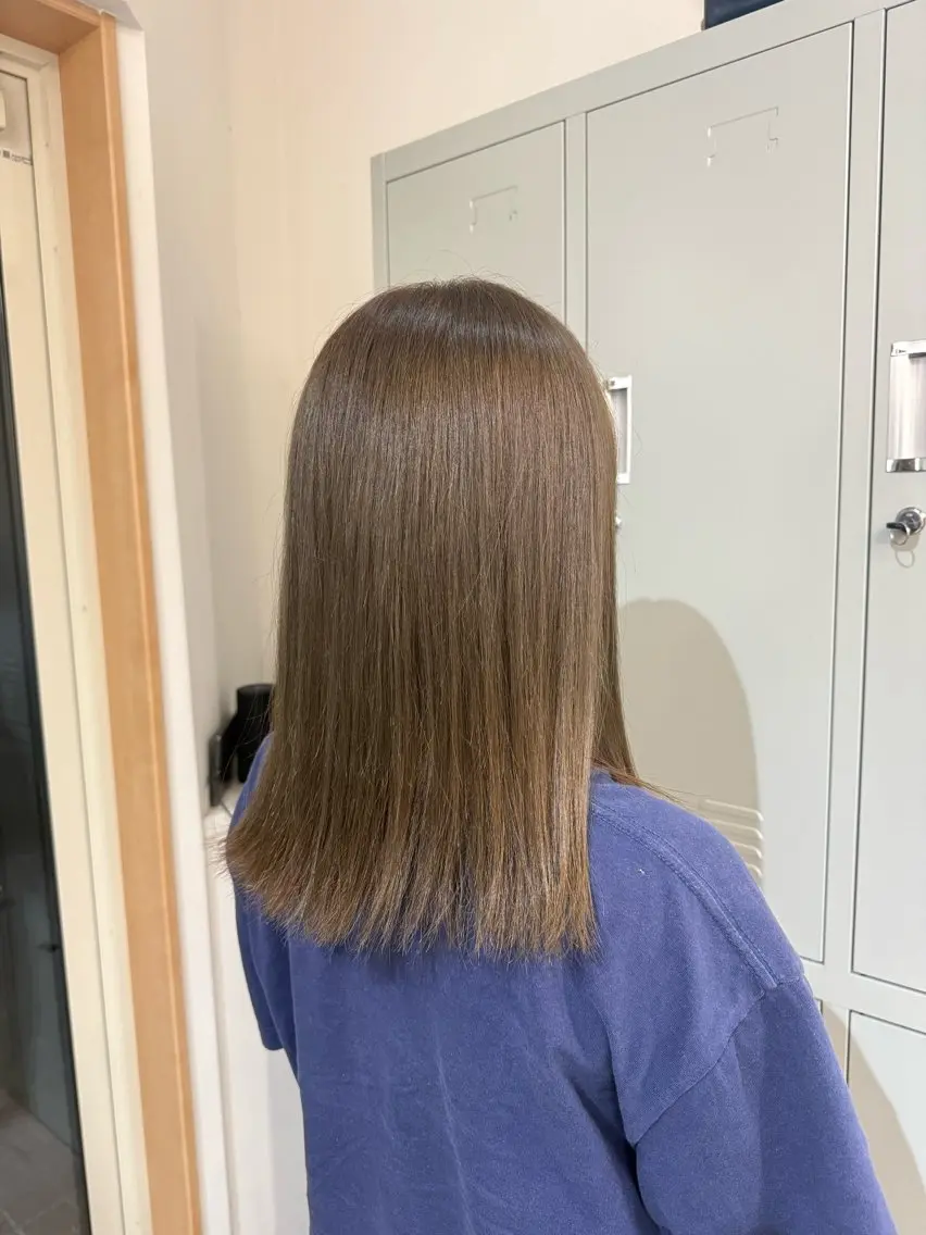 ミディアム カット ヘアカラー トリートメント 透明感カラー🫧 🍒久留米美容室のヘアスタイル