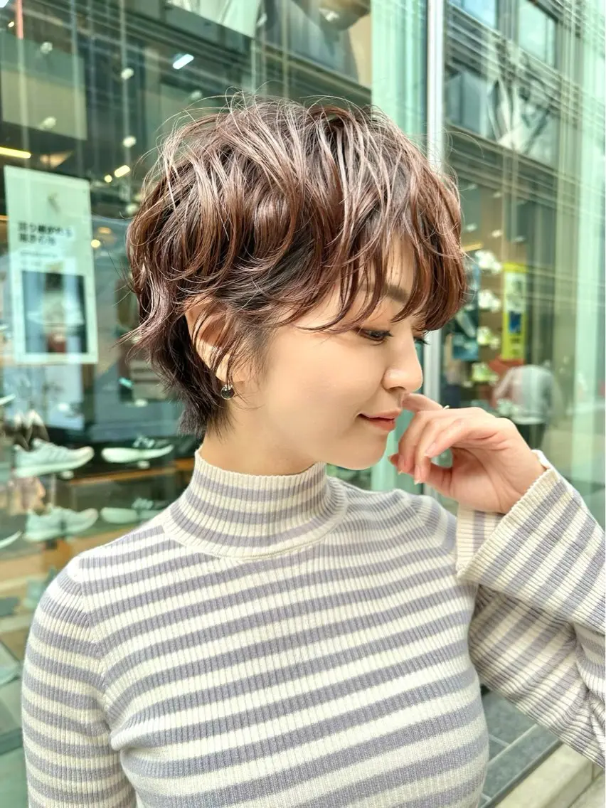 ショート カラー 似合わせカット ショートヘア カット ヘアカラー お悩み解決ショート/ 似合わせカット/といのヘアスタイル