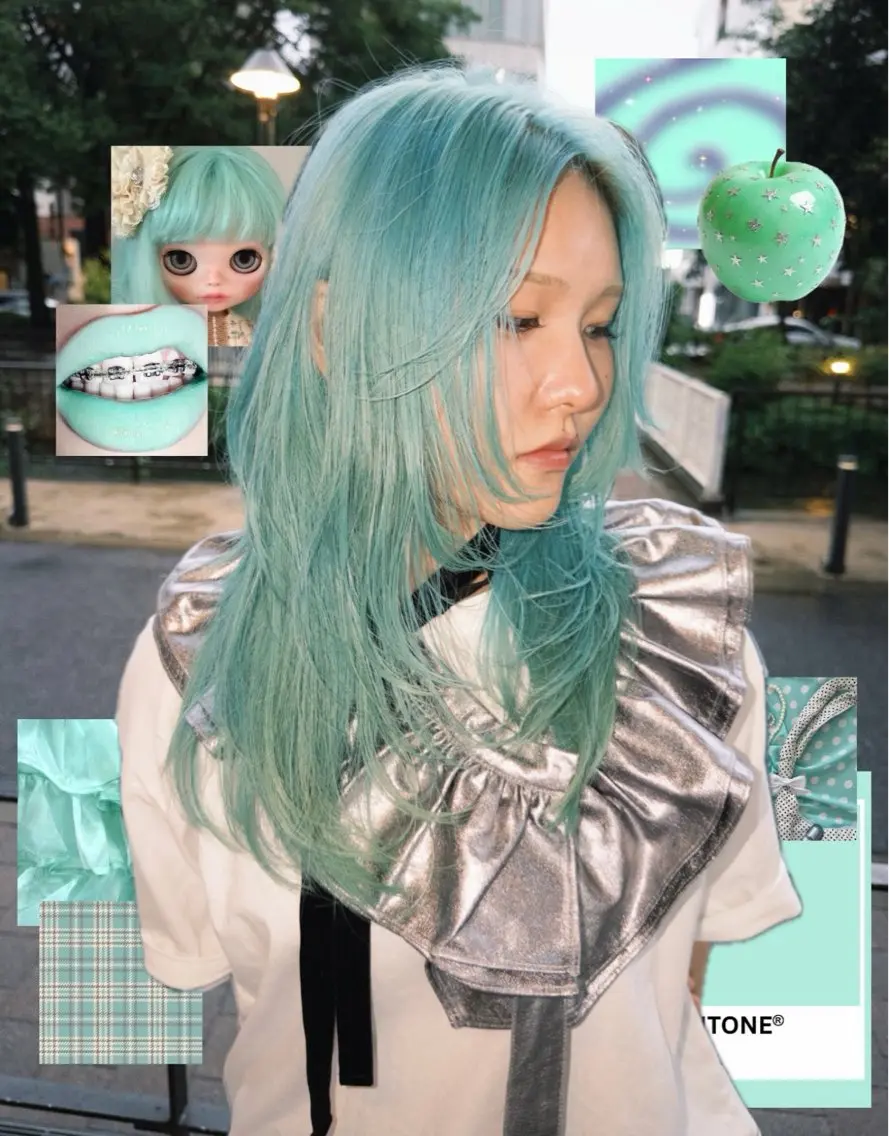 ミディアム カラー ヘアカラー トリートメント 岡山ハイトーン・ ルーツカラー/こもものヘアスタイル