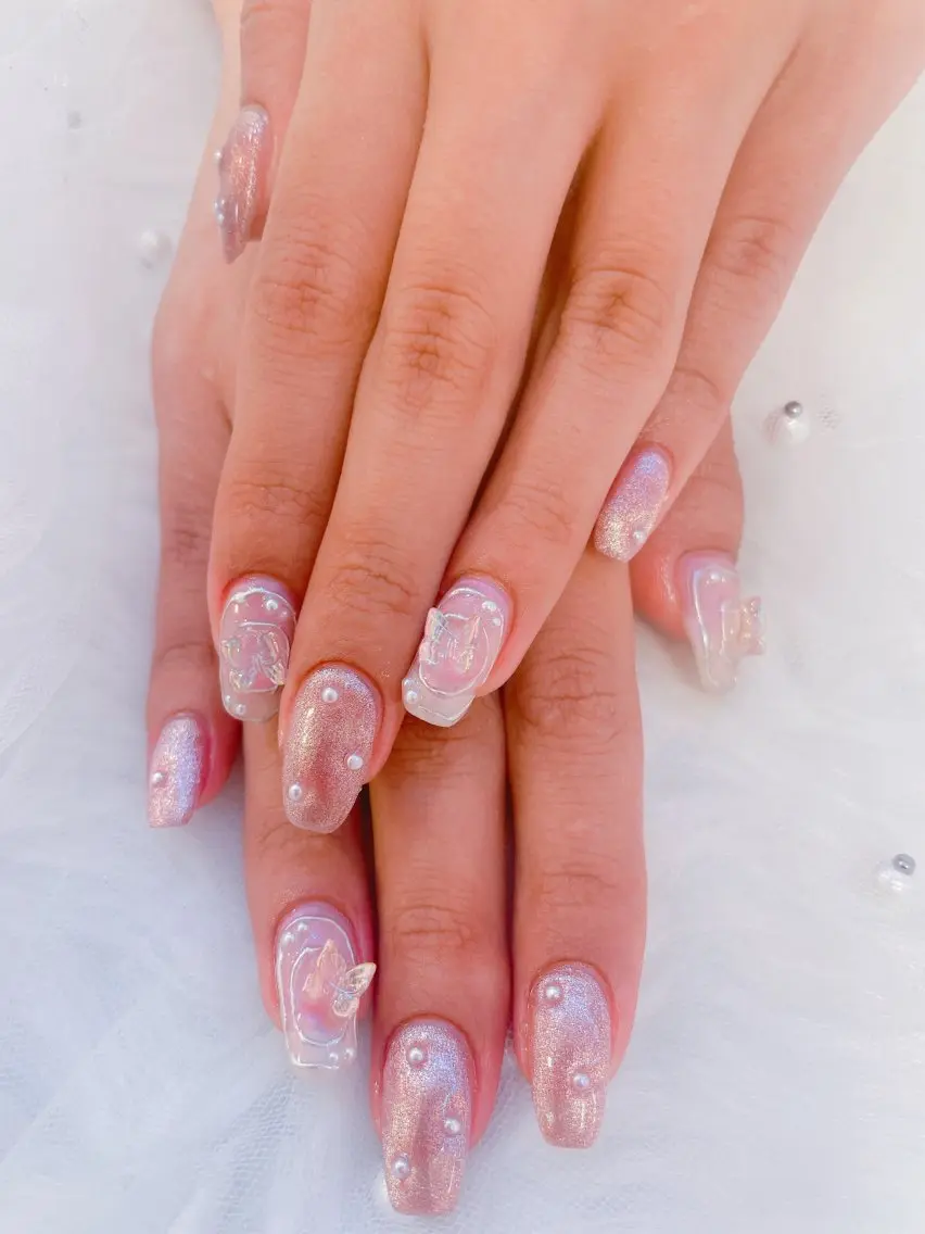 ネイル ジェルネイル ストーンネイル ワンホンネイル その他(ネイル) 💫ゆか_ Nailartistのネイルデザイン