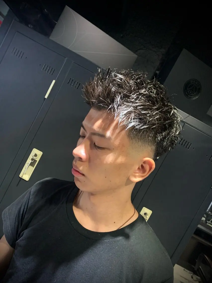 ショート メンズ モヒカン カット ヘッドスパ ヘアセット メンズパーマ/難波/ 心斎橋　室園亮佑のヘアスタイル