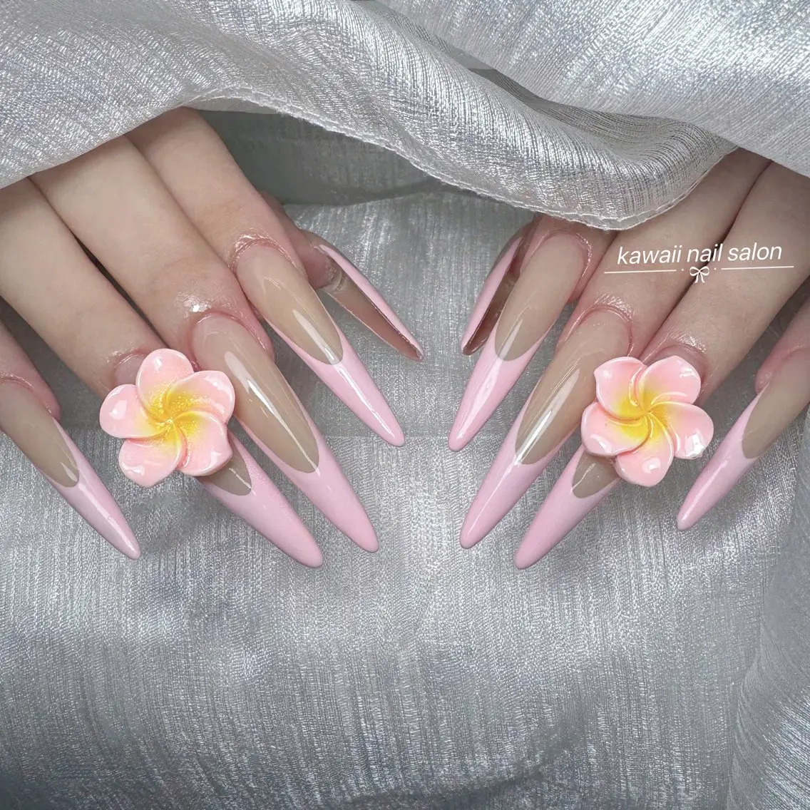 ネイル チークネイル ドット フレンチネイル 韓国ネイル レース Kawaii _Nailのネイルデザイン