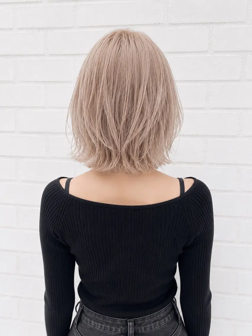 ショート カラー ボブレイヤー ベージュカラー 透明感カラー ハイトーンカラー ミルクティーベージュ カット ヘアカラー トリートメント 【韓国風特化】 池田一之のヘアスタイル