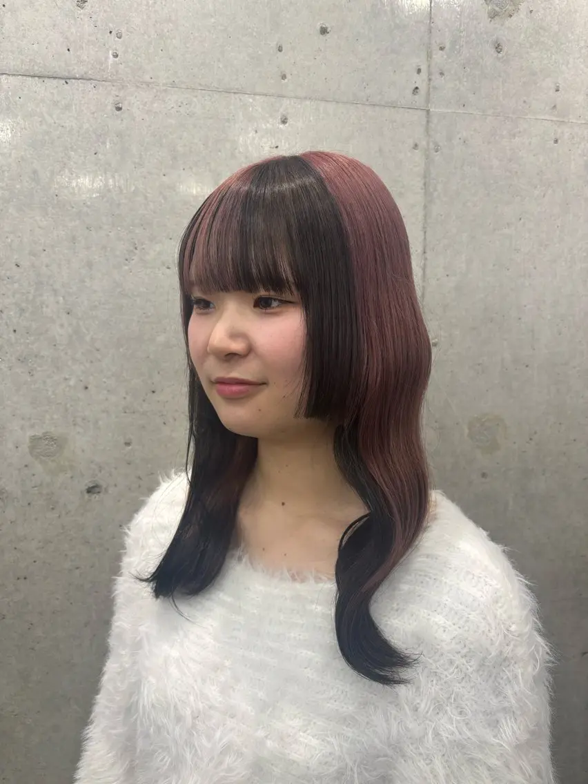 セミロング ヘアカラー 🛼ヘアメイクボブ 🍭yui :)のヘアスタイル