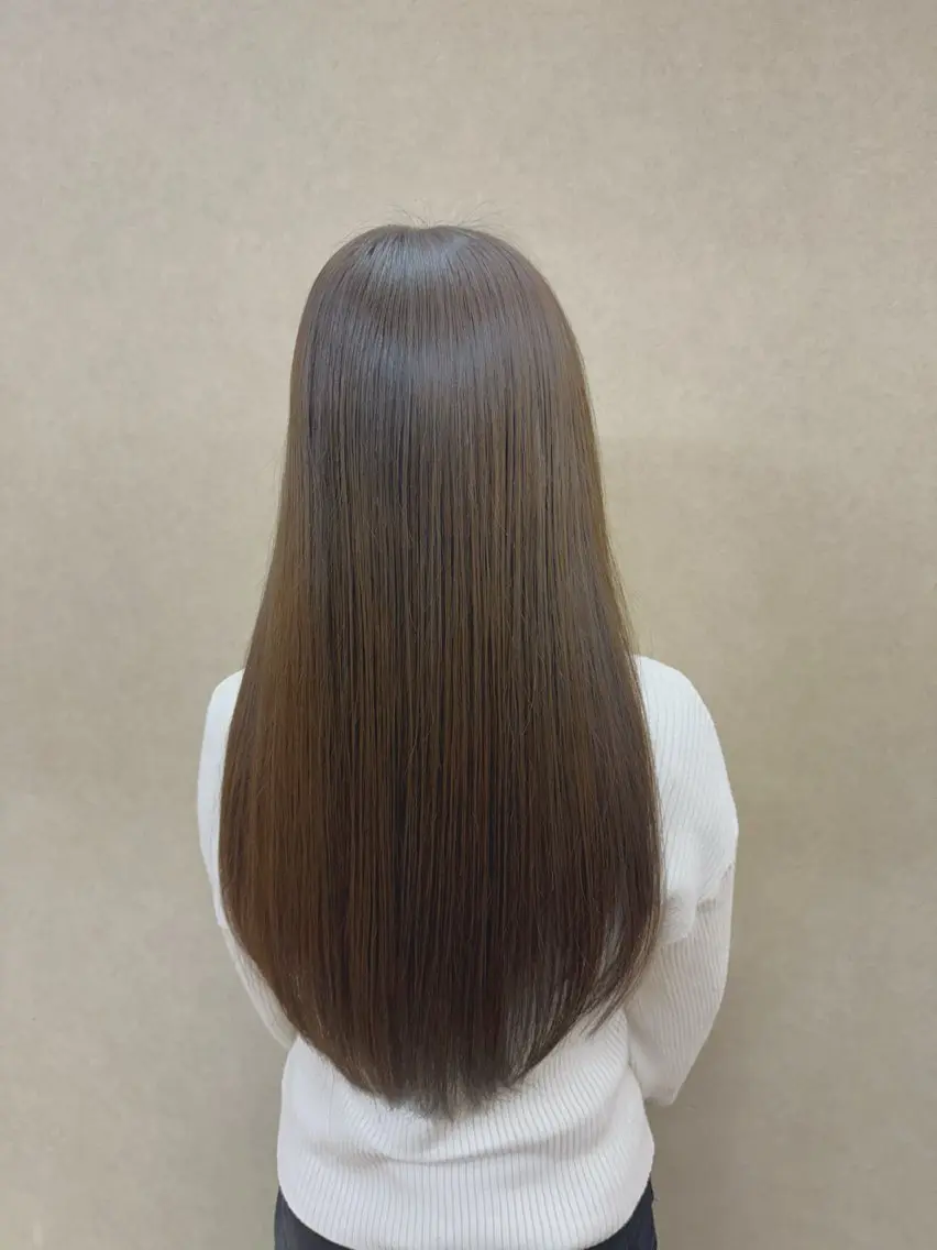 ロング ヘアカラー トリートメント 柔らかい透明感カラー 🎀クルミ🎀のヘアスタイル