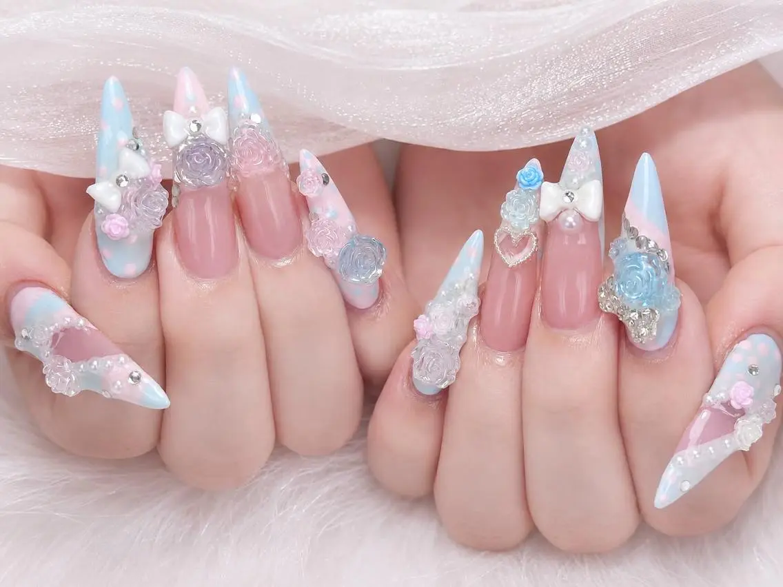ネイル アートネイル ハロウィン 韓国ネイル ロングネイル 持ち込み Melia Nail Nambaのネイルデザイン