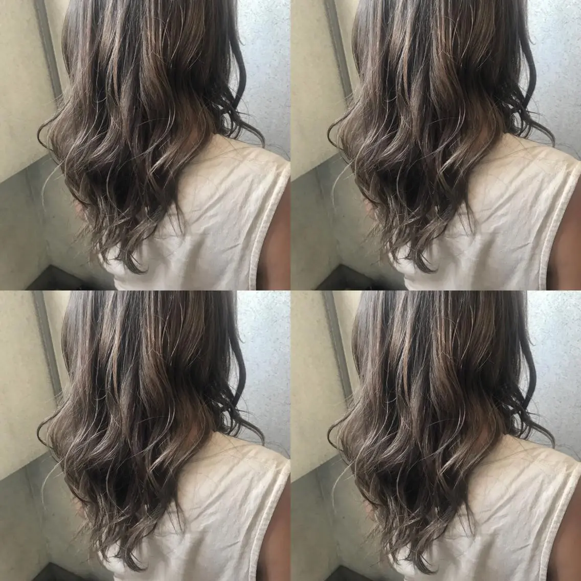セミロング カラー 小栗 麻衣のヘアスタイル