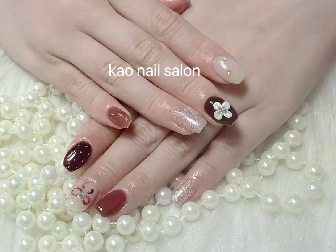 ネイル ジェルネイル パラジェル ハンドネイル kao nail マグネット/長さだしのネイルデザイン