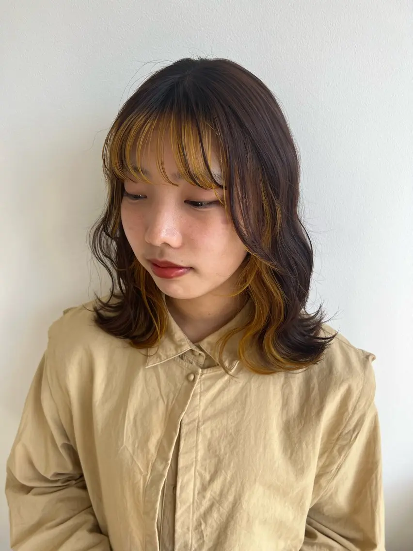 ミディアム カラー カット ヘアカラー 🌝ぷる艶ハイトーン 柔らかヘア🍅まあやのヘアスタイル