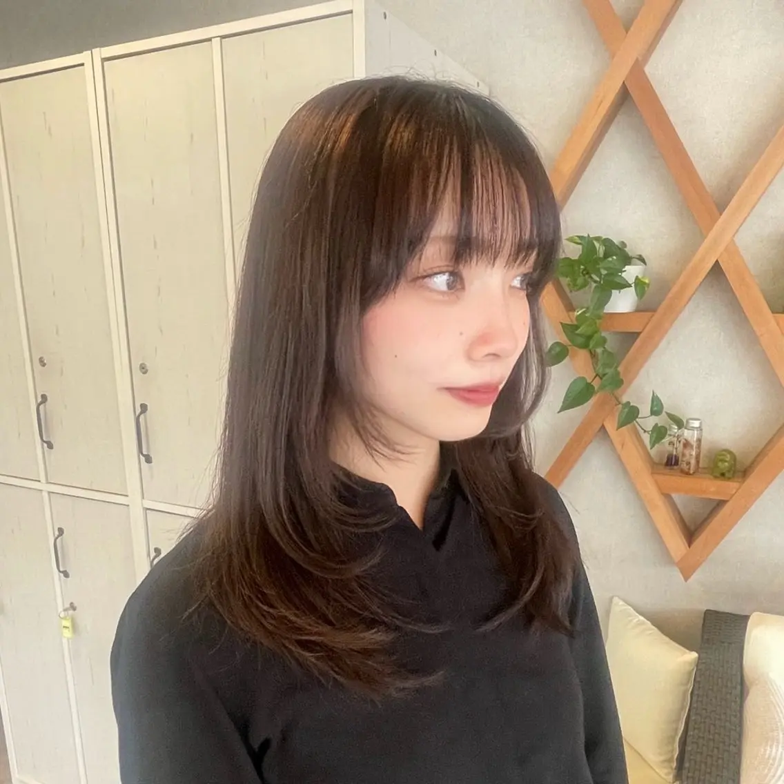 ロング 韓国風ヘア レイヤーカット 小顔カット カット ELLE&SALLY 塩田のヘアスタイル