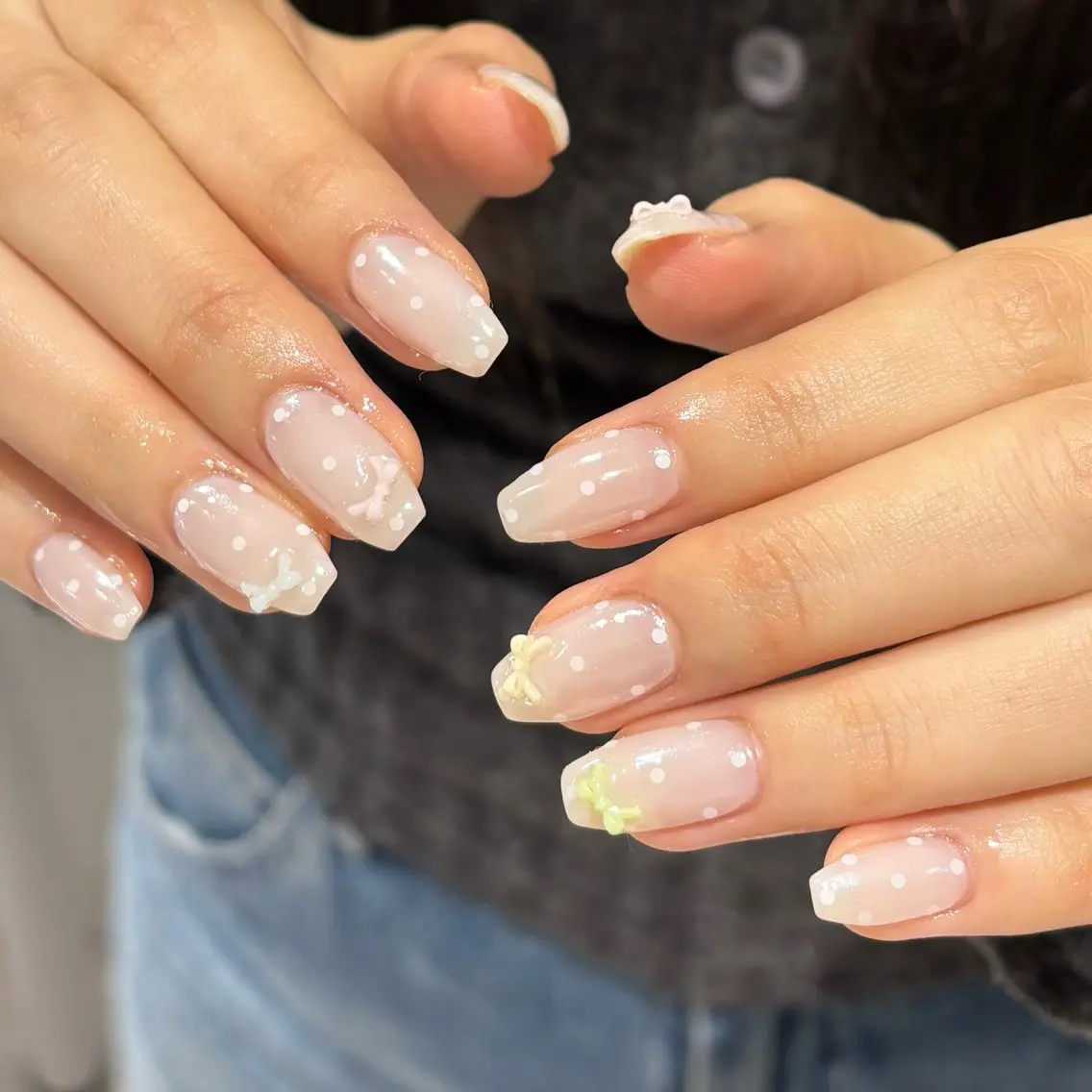 ネイル オーロラネイル グリーン 持ち込み パステルネイル ピンク モデル様募集中♡ Kokomi🍮のネイルデザイン