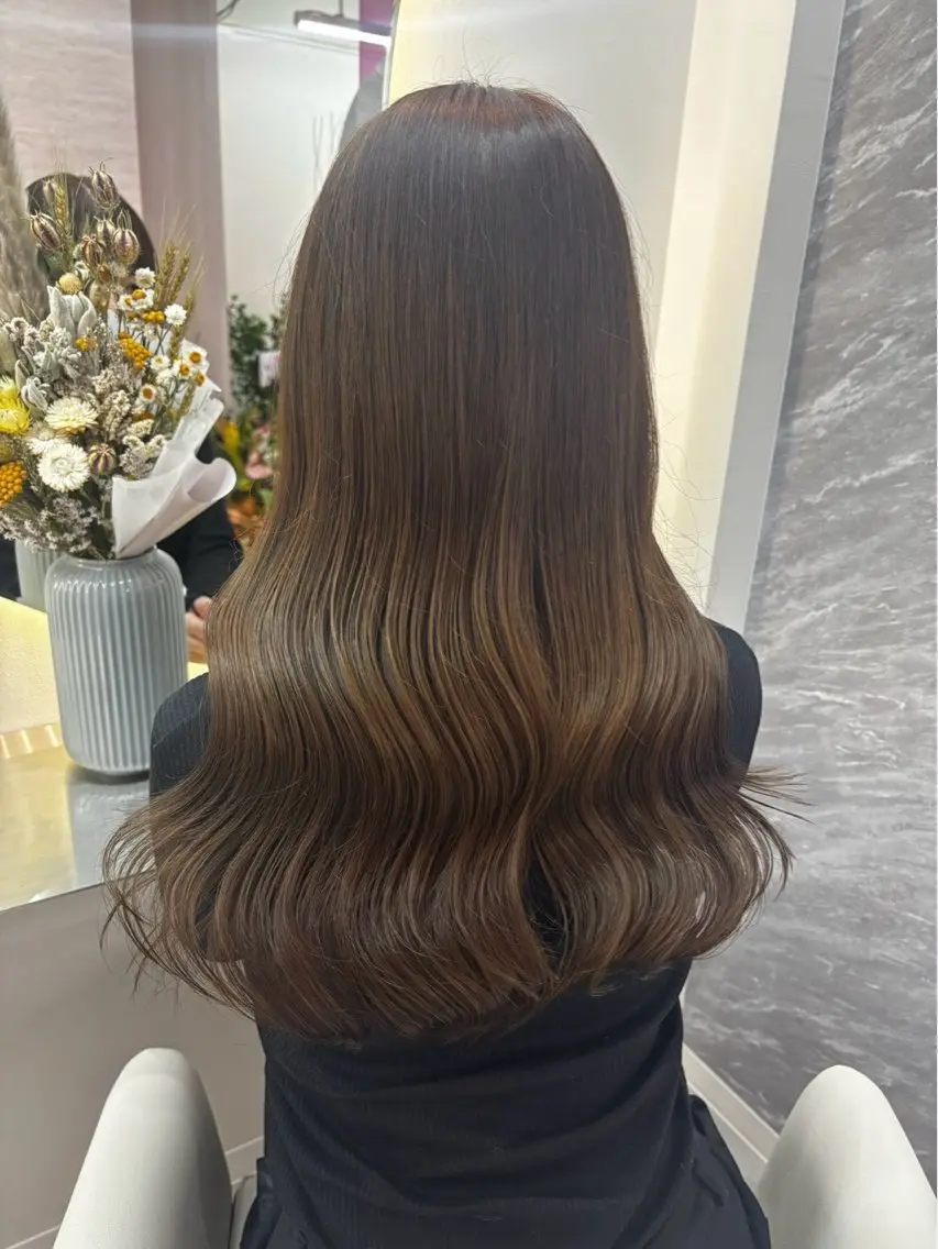 ロング カラー ヘアカラー トリートメント 💎あおい💎大宮 🦋ワンカラー🦋のヘアスタイル