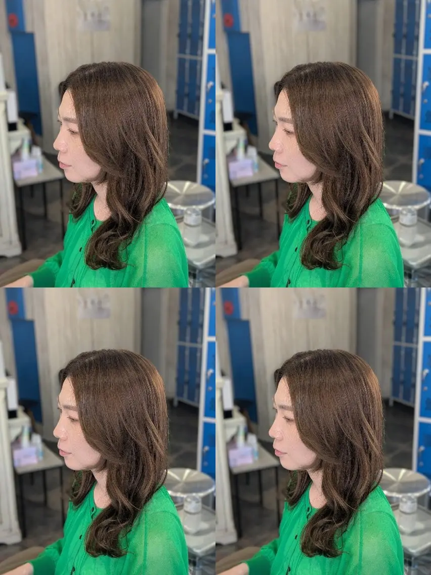 セミロング カラー アディクシーカラー ボブ くびれヘア 顔まわりレイヤー タンバルモリ カット ヘアカラー トリートメント メンズパーマ/顔周り レイヤーカット/えののヘアスタイル