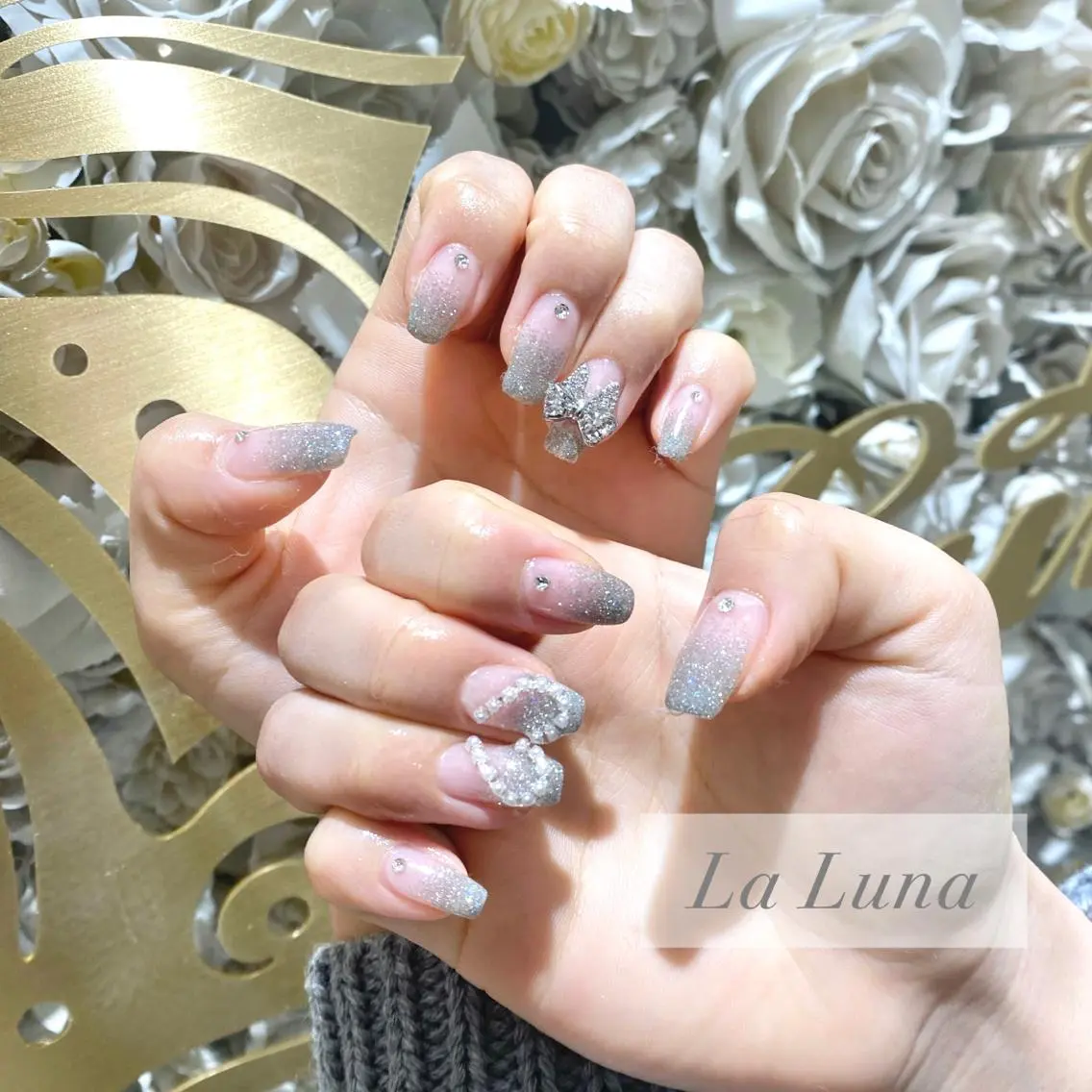 ネイル ハート リボン LaLuna🌙 Natsukiのネイルデザイン