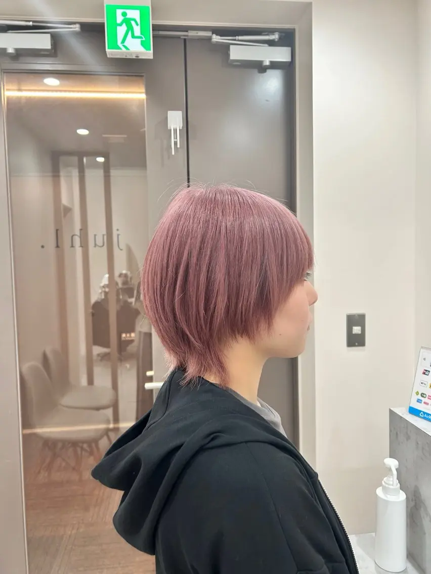 ショート カラー ピンクカラー ウルフカット ヘアカラー トリートメント 透明感/ダブルカラー /🌸ERI🌸のヘアスタイル