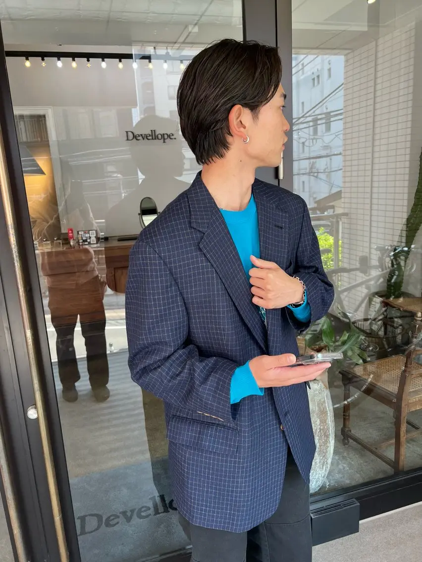 パーマ メンズ センターパート メンズパーマ ニュアンスパーマ カット パーマ 千葉 郁也のヘアスタイル