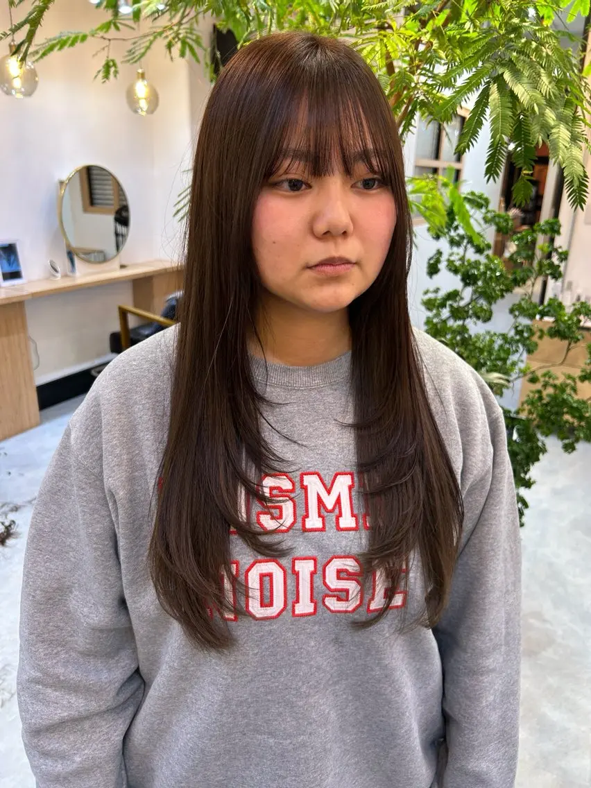 ロング カラー カット ヘアカラー トリートメント CARICIA 白木 由里加/新栄のヘアスタイル