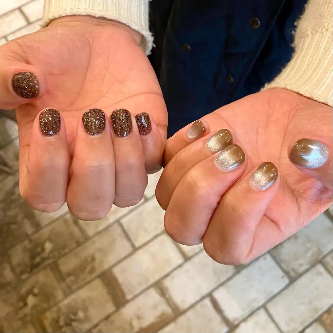 ネイル ブラウン ニュアンスネイル Take Manaのネイルデザイン