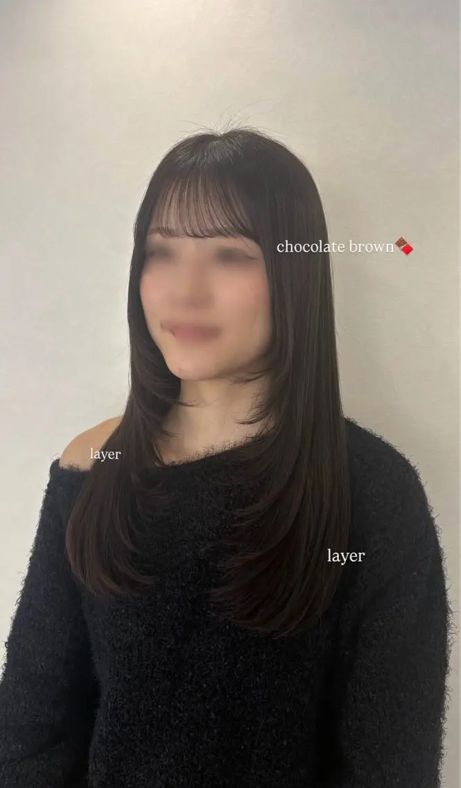 ロング カラー レイヤーカット カット ヘアカラー 坂本奈都美/Jr.s 🎀のヘアスタイル