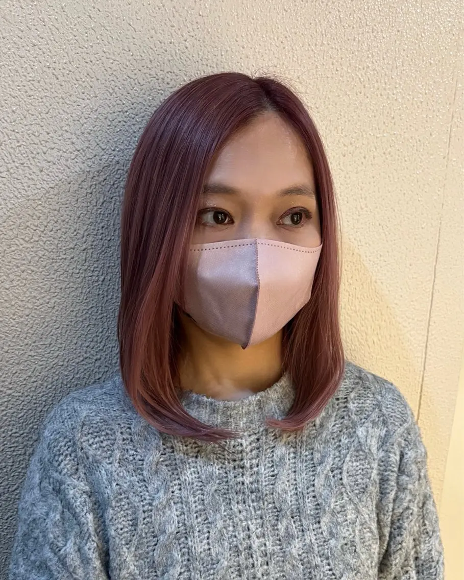 ミディアム カラー ピンクカラー ヘアカラー モデル募集 セイノチヒロのヘアスタイル