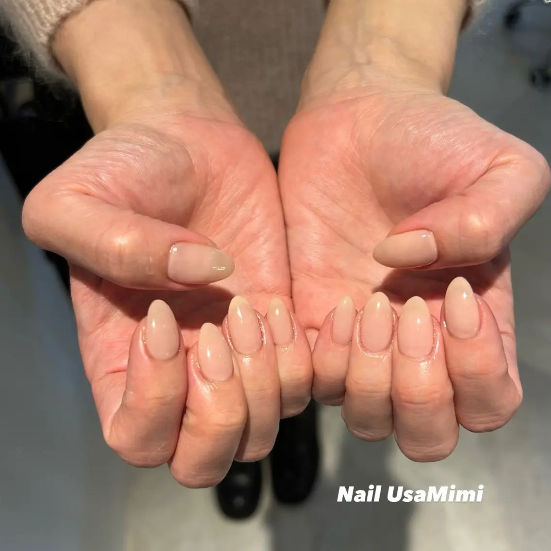 ネイル アートネイル ジェルネイル グラデーション 韓国ネイル ワンカラーネイル ハンドネイル 本町NailUsa Mimi RIKOのネイルデザイン