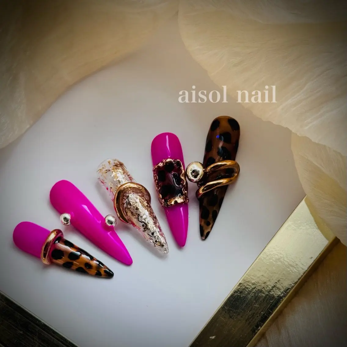 ネイル ピンク 夏ネイル ハンドネイル Aisol nail salonのネイルデザイン