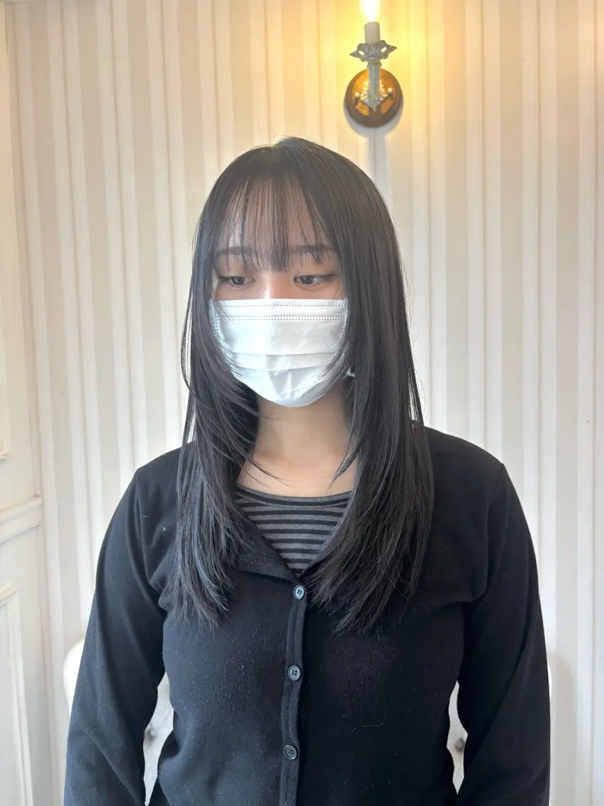 セミロング 韓国風ヘア レイヤーカット カット 🎼レイヤー/透明感 カラー/nene♬のヘアスタイル