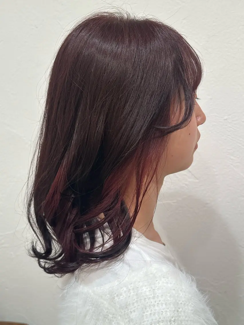 ロング カラー ブリーチ ブリーチなしカラー ピンクカラー ヘアカラー 山之内匠/艶カラー/ ハイトーン/ブリーチのヘアスタイル