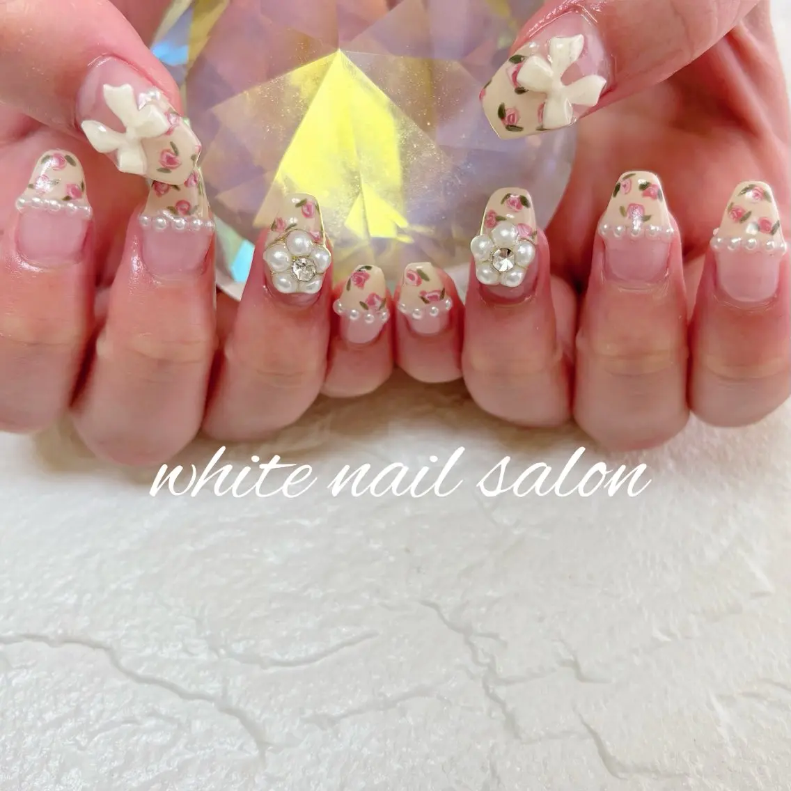 ネイル フットネイル 持ち込み ハンドネイル white nail salonのネイルデザイン