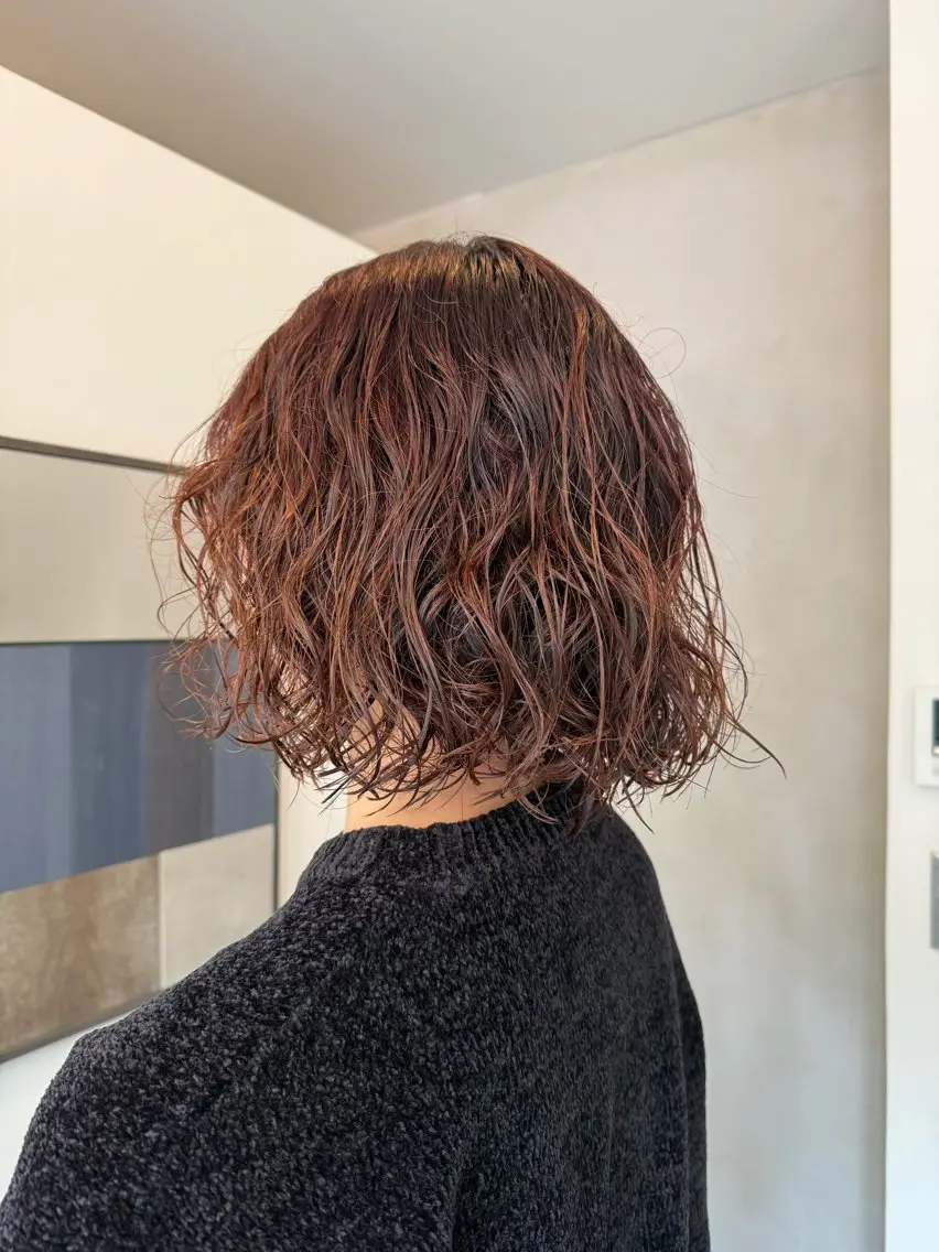 ミディアム ミディアムパーマ ボブ カイ/名古屋・伏見 カットモデルのヘアスタイル