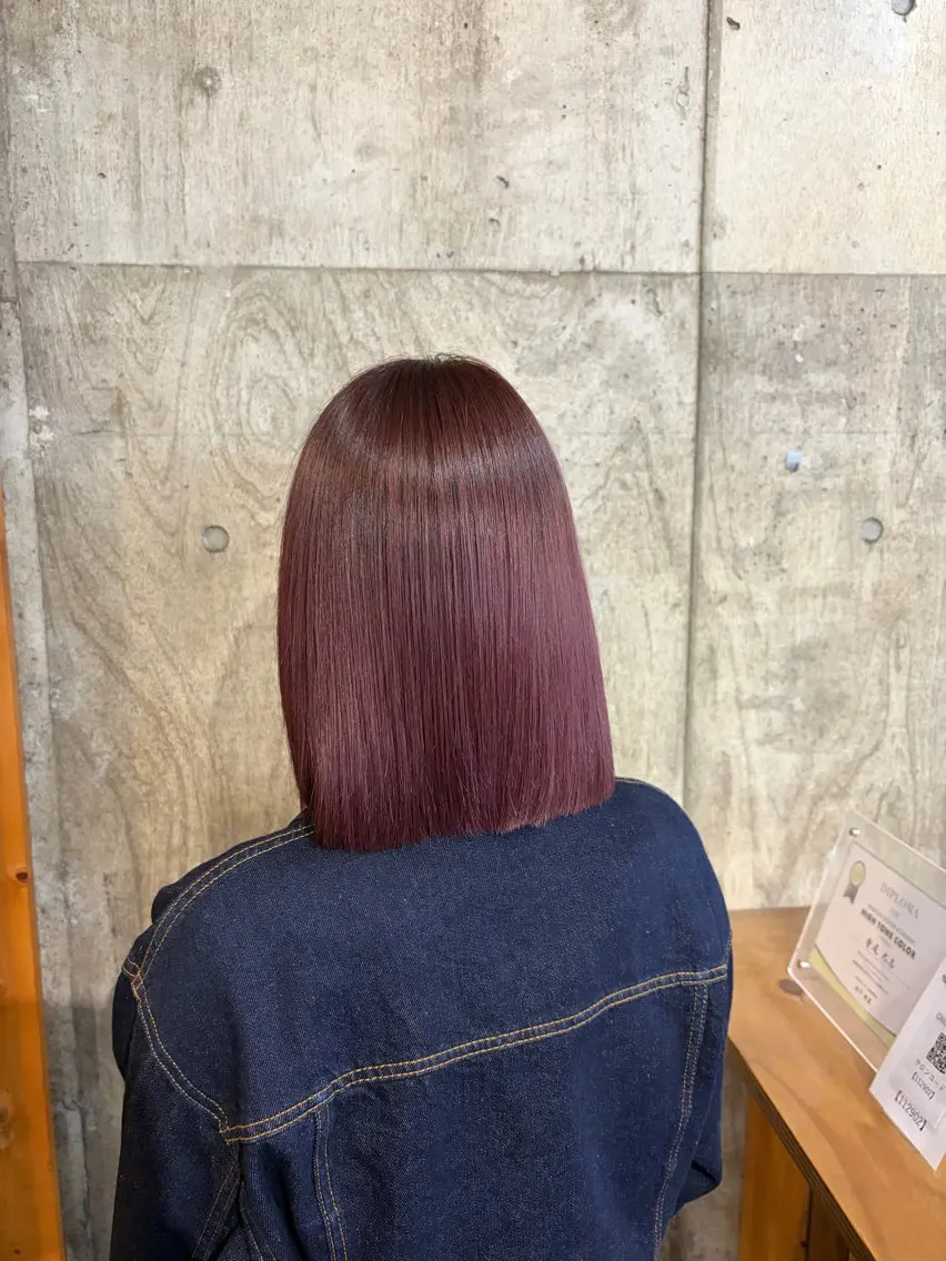 ショート カラー ボルドーカラー ヘアカラー hairCALON よしきモデル募集中のヘアスタイル