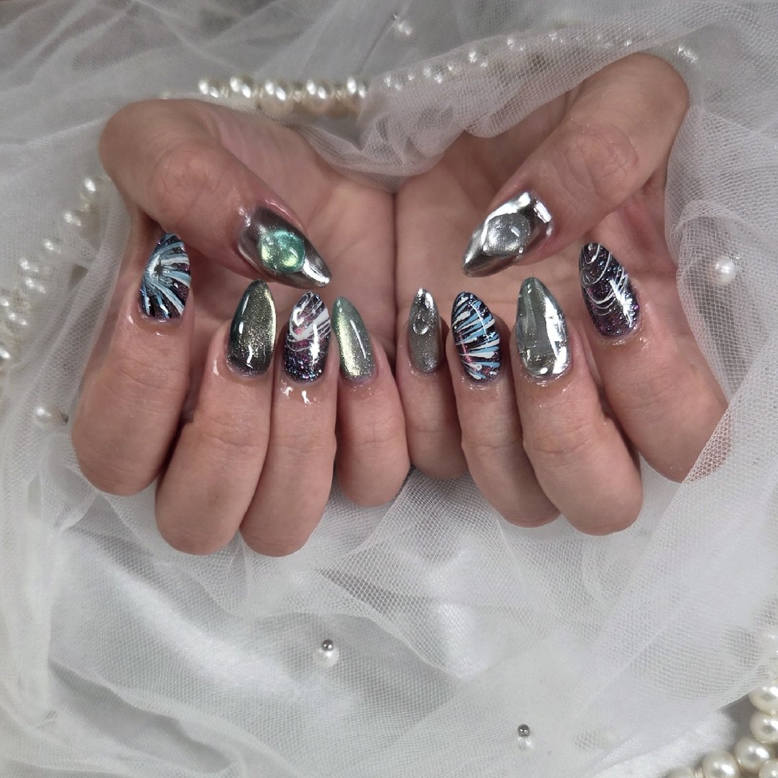 ネイル ハンドネイル Cielel🦋 Eri✧*。のネイルデザイン