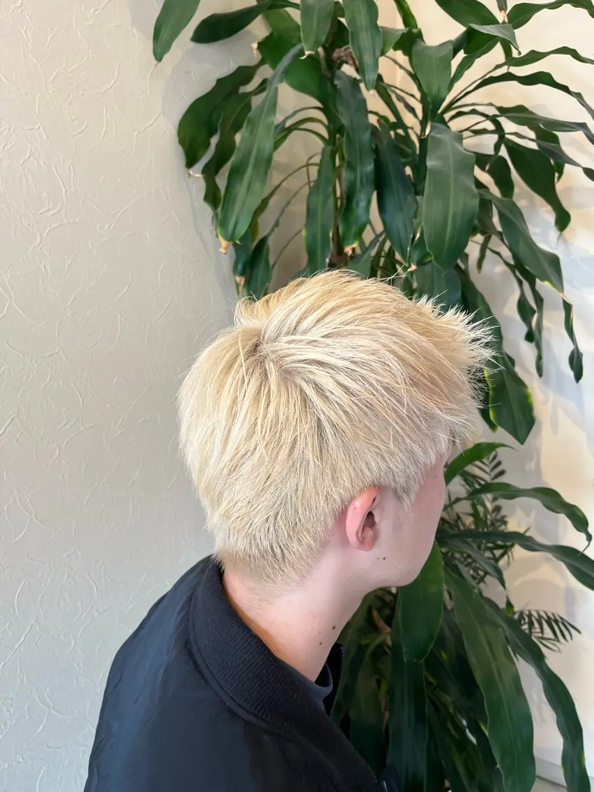 ショート カラー メンズ カット うるツヤ髪ハイトーン /けーすけのヘアスタイル
