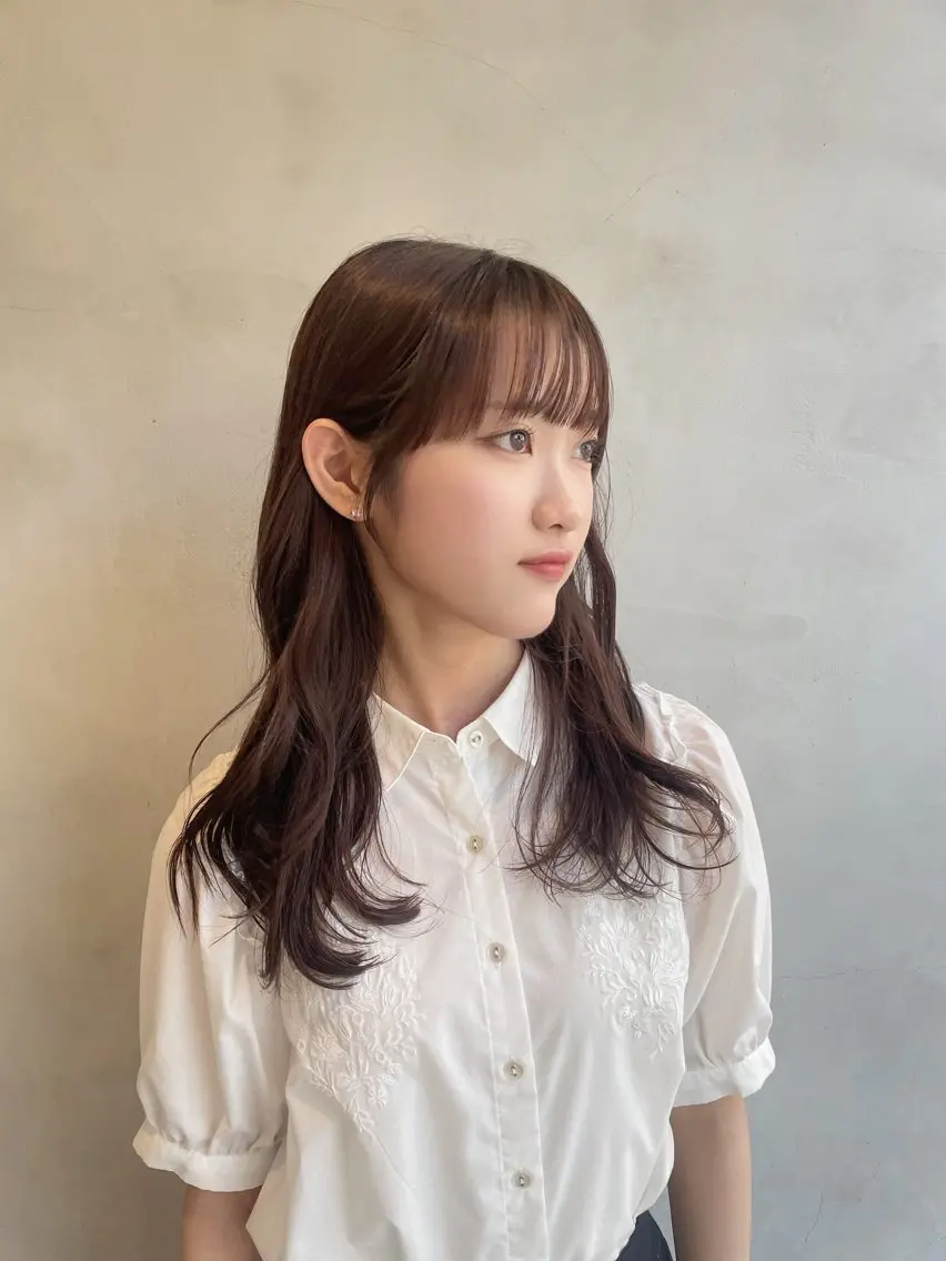 ミディアム 顔周りカット カット ヘアカラー カットモデル募集中 千葉大夢のヘアスタイル