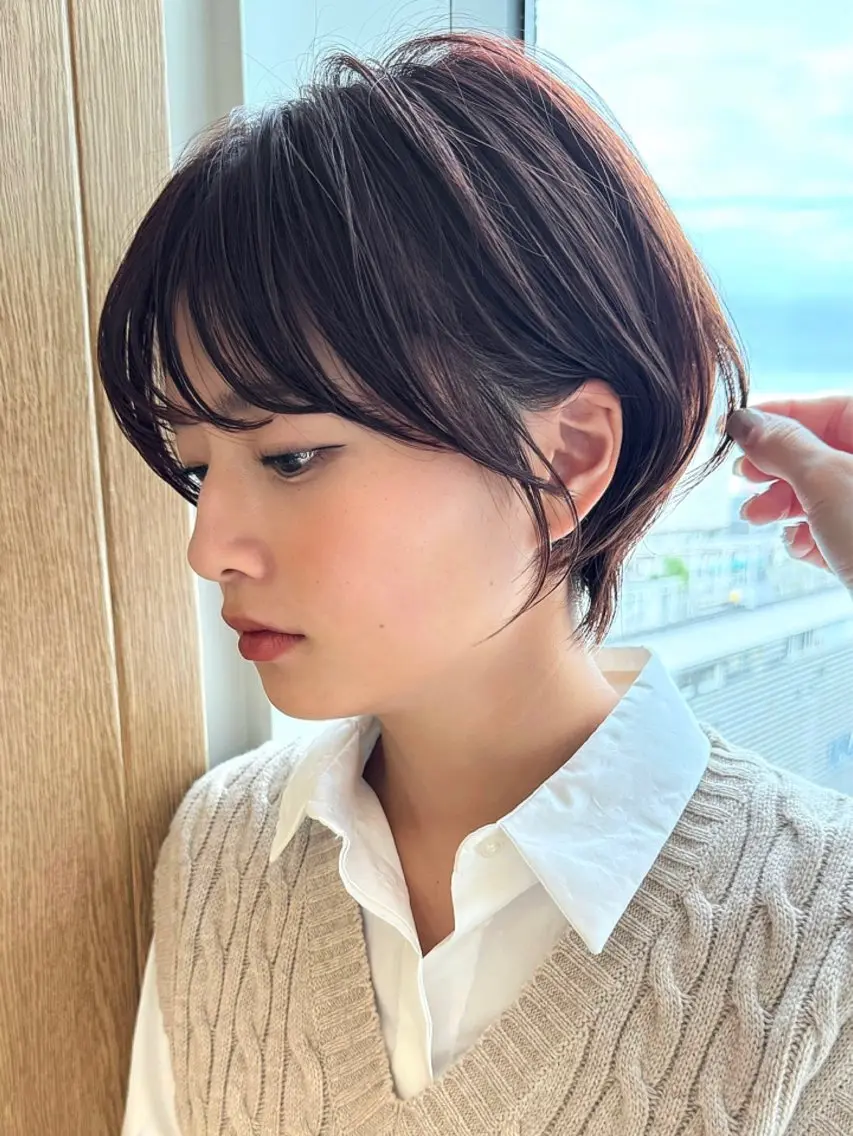 ショート カラー カット ヘアカラー 縮毛矯正 トリートメント 💍新宿ショート 💍岩田莉奈のヘアスタイル