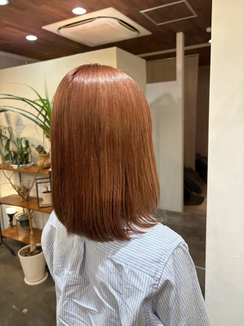 ミディアム カラー ベージュカラー 𝐍𝐚𝐧𝐚{ LEB/神戸三宮元町のヘアスタイル