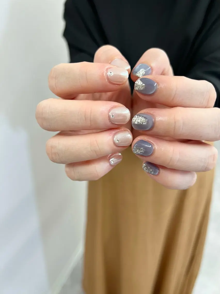 ネイル オーロラネイル フレンチネイル ジェルネイル マグネットネイル ニュアンスネイル ハンドネイル ハンドケア Bana_ Nailのネイルデザイン