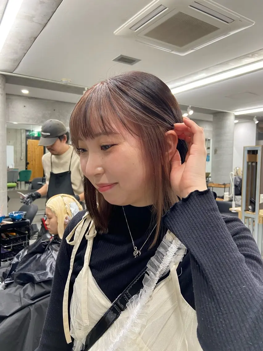ミディアム カラー インナーカラー ヘアカラー トリートメント Kotoko🖤/海 外/バレイヤージュのヘアスタイル