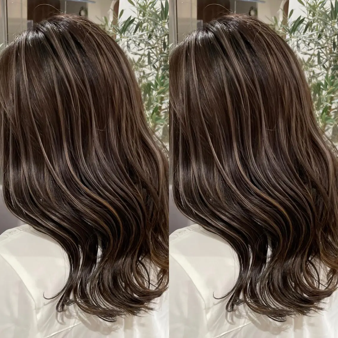 ミディアム カラー ヘアアレンジ 白髪ぼかしハイライト 茗荷谷駅徒歩2分のヘアスタイル