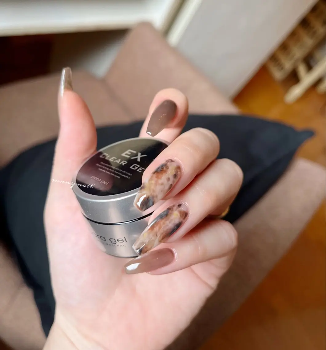 ネイル ブラウン ジェルネイル ニュアンスネイル パラジェル sunny nailのネイルデザイン