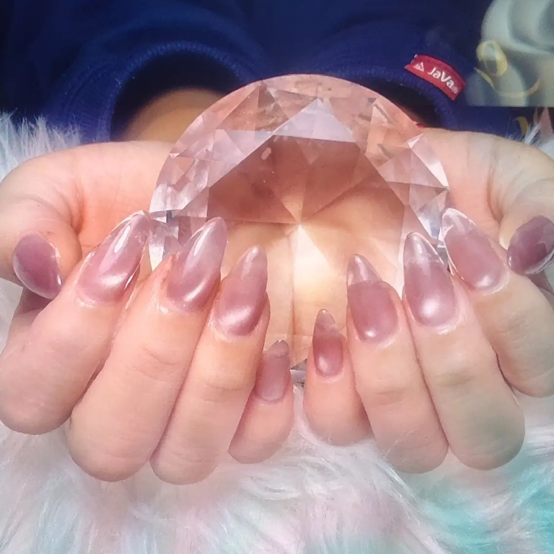 ネイル 長さ出し キラキラネイル 持ち込み 冬ネイル クリスマス Smile nails92のネイルデザイン