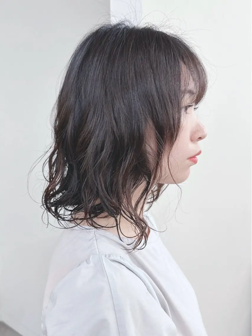 ミディアム パーマ カット パーマ ボブ/ゆるふわ ボブパーマ/とういのヘアスタイル
