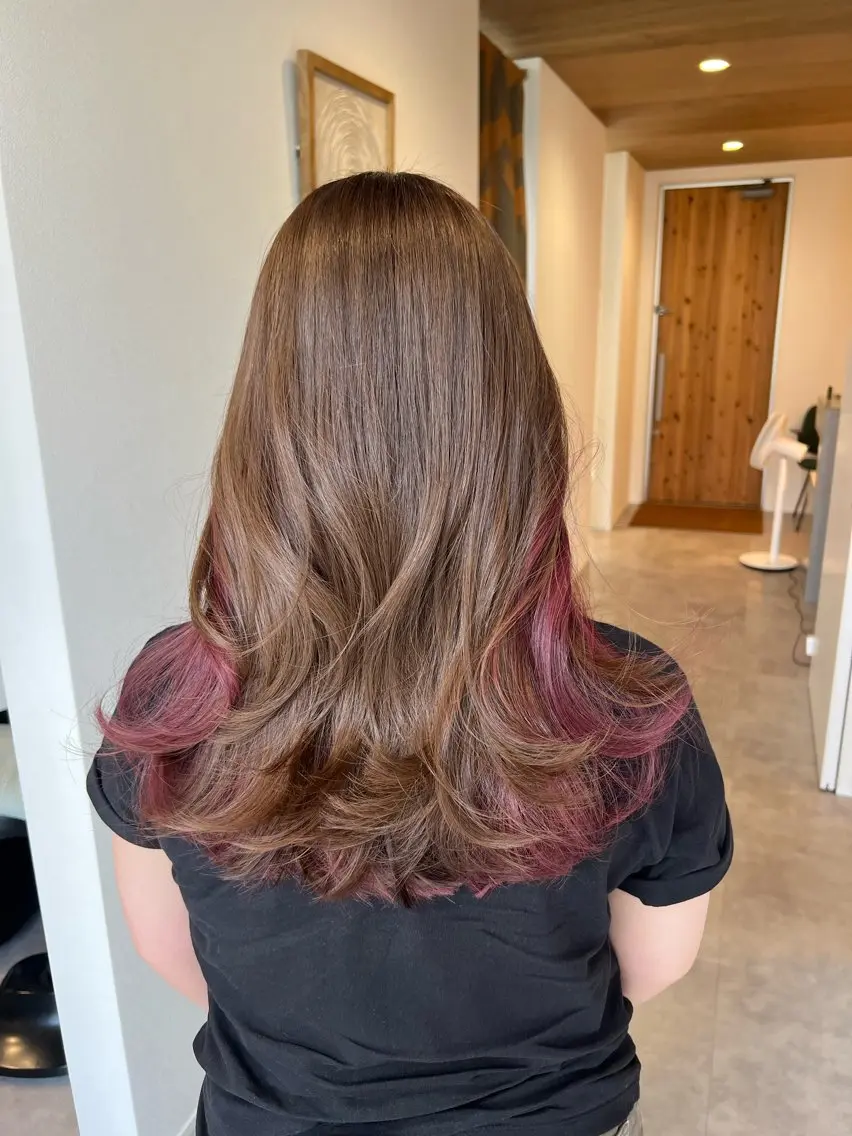 ロング カラー インナーカラー kibako ayanoのヘアスタイル
