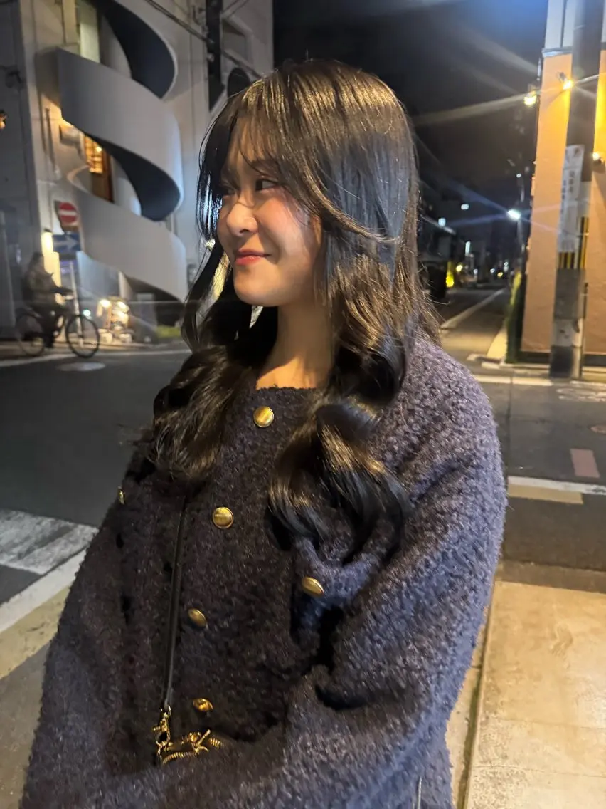ロング 顔周りカット 薮 夏帆のヘアスタイル