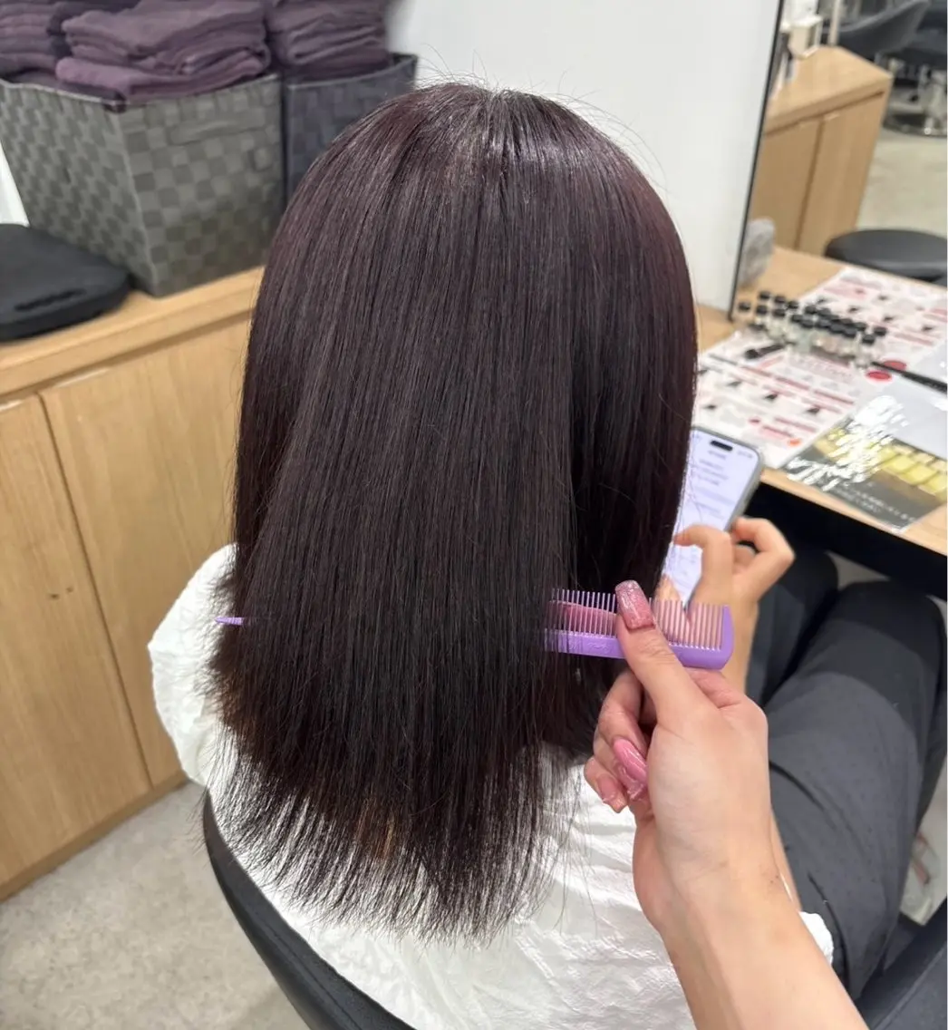 ミディアム ヘアカラー miku/ラベンダー 透明感カラー🪻❤︎のヘアスタイル